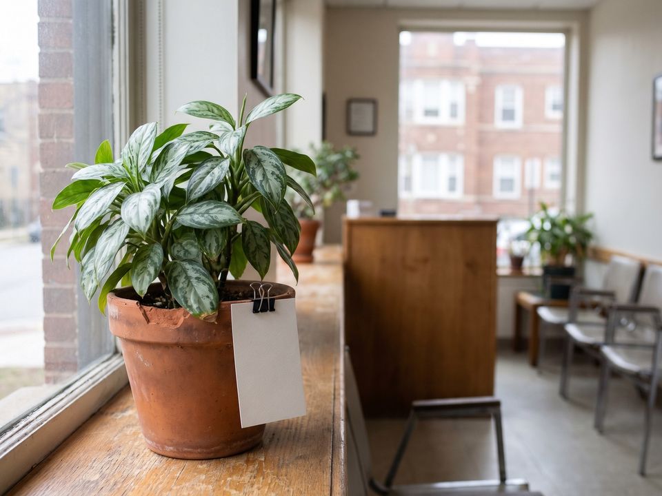 La aglaonema en uno de los lugares