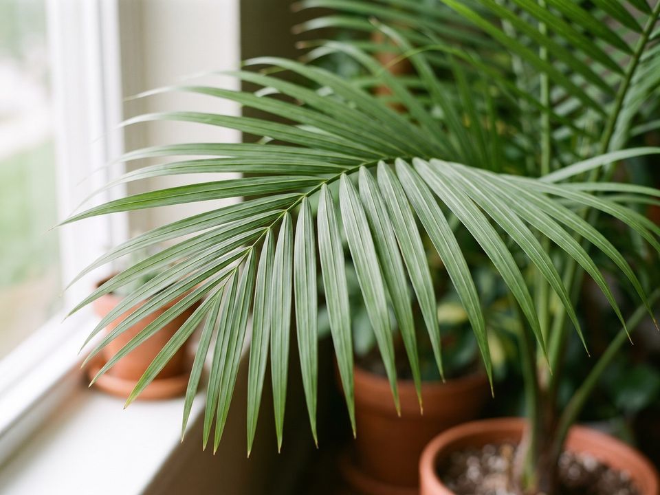 Majesty Palm, the leaf up close