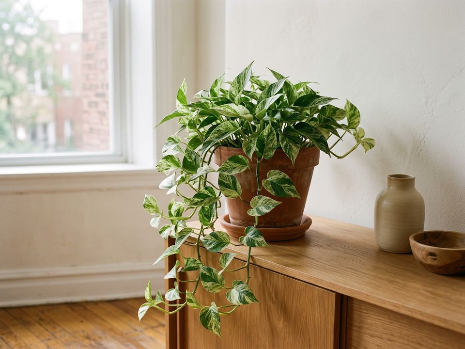 Marble Queen Pothos at home
