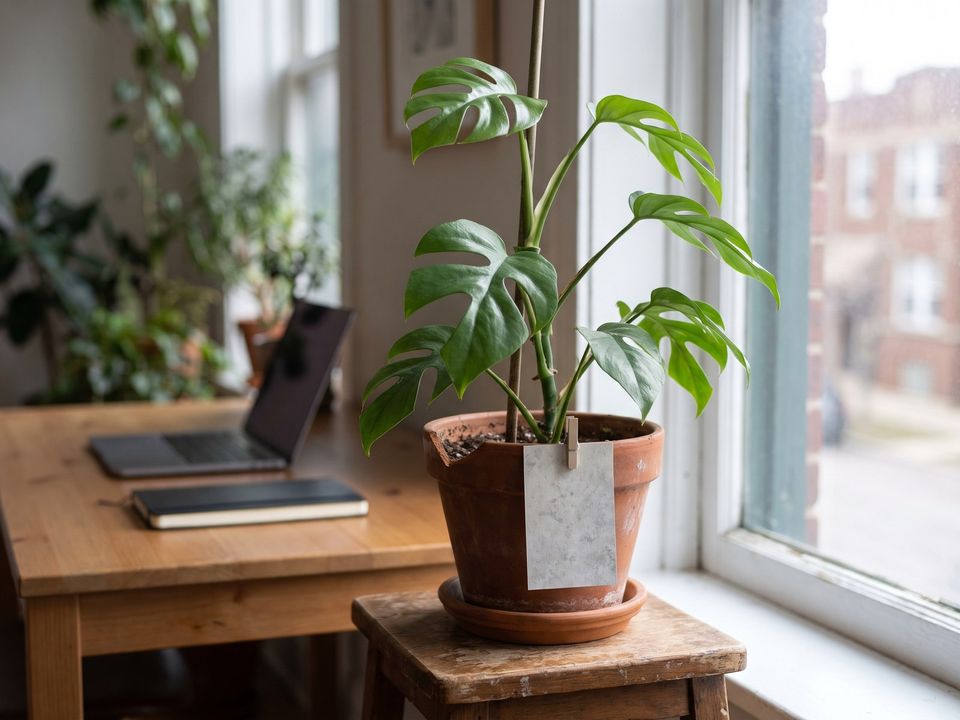 La mini monstera en uno de los lugares