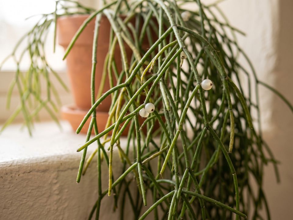 Mistletoe Cactus, the leaf up close