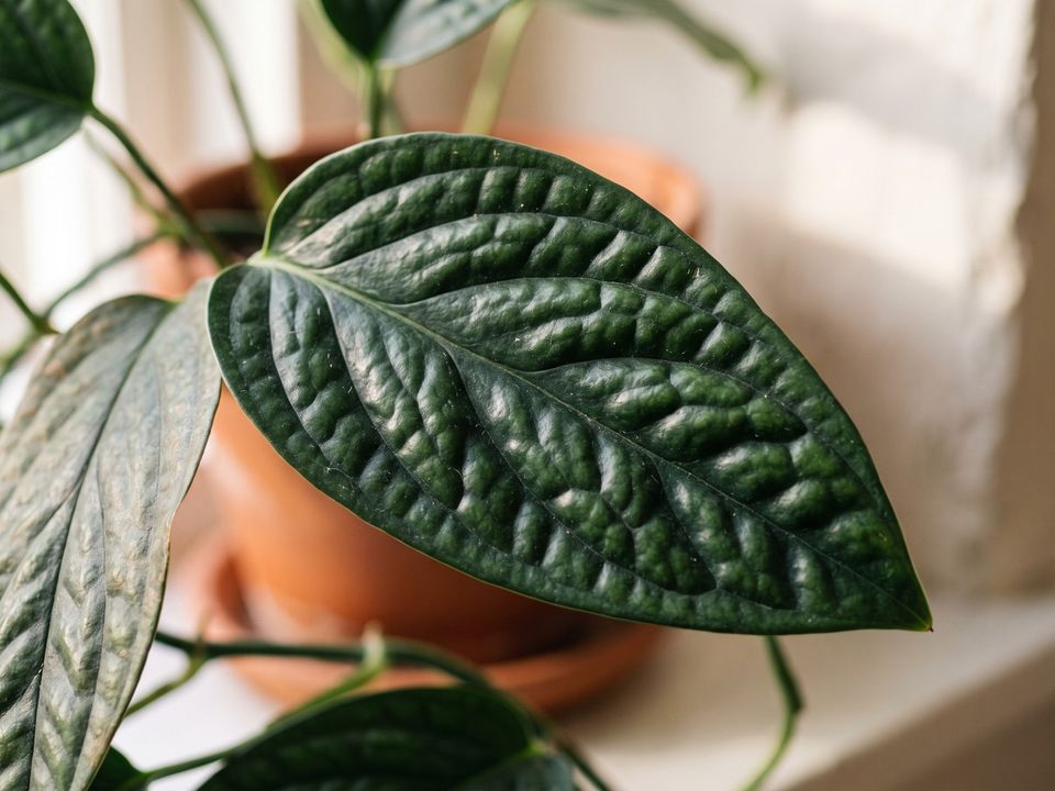 Monstera Peru, the leaf up close