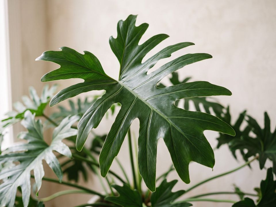 Philodendron Xanadu, the leaf up close