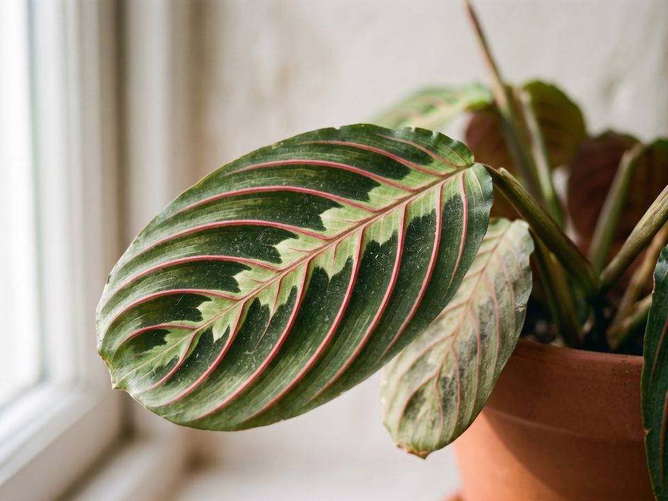 Prayer Plant, the leaf up close